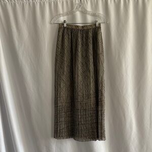 Chic Brown Patterned Midi Skirt / S